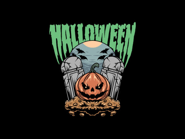 Cemetery halloween t shirt vector file