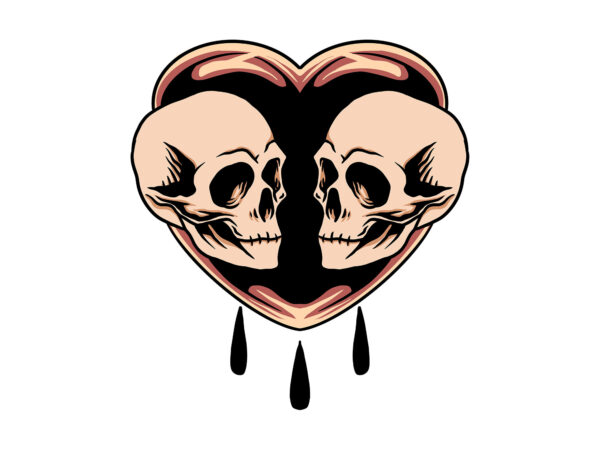 Death love t shirt vector illustration