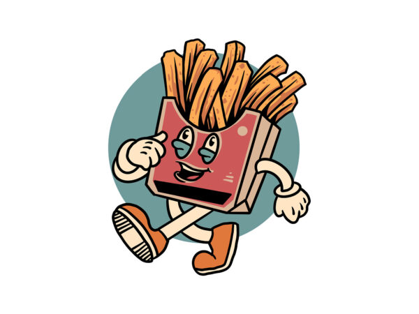 Happy fries cartoon graphic t shirt