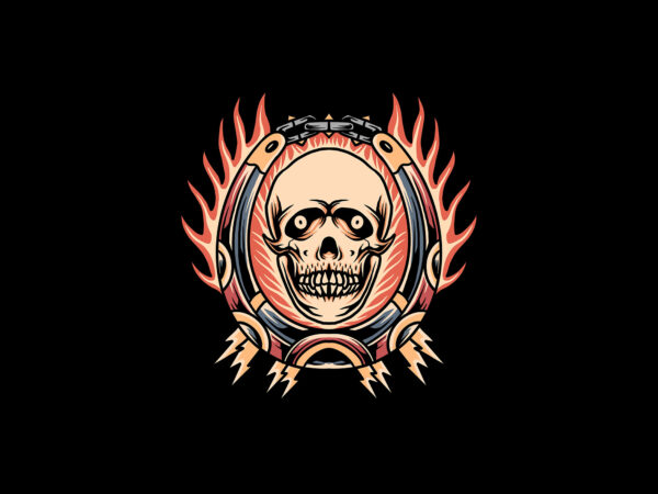 Hell skull graphic t shirt