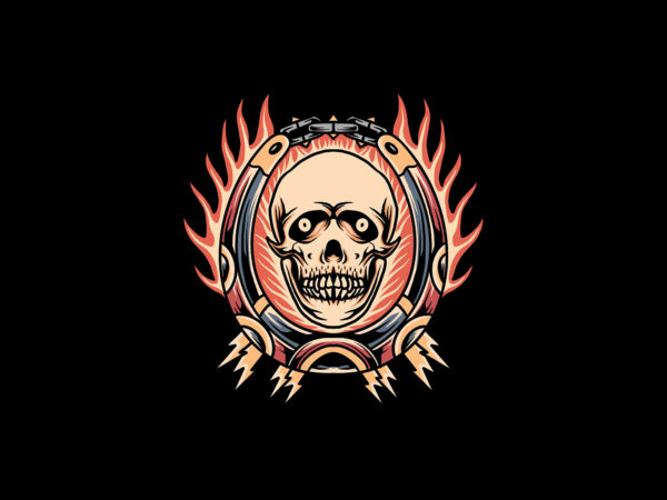 Hell skull graphic t shirt