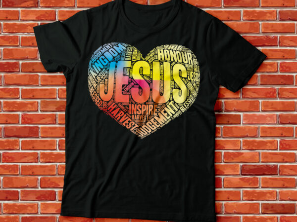 Jesus in my heart gos’s glory, preacher, heavenly, hope, righteous one |christian bible quote design