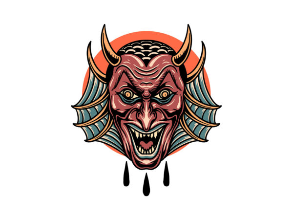 Smiling krampus t shirt template vector