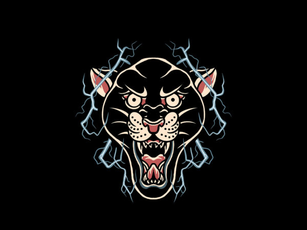 Lightning panther t shirt vector graphic