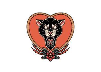 love panther t shirt vector graphic