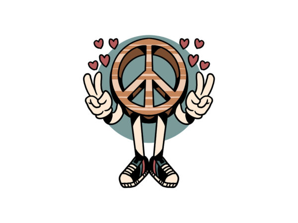 Make peace cartoon t shirt designs for sale