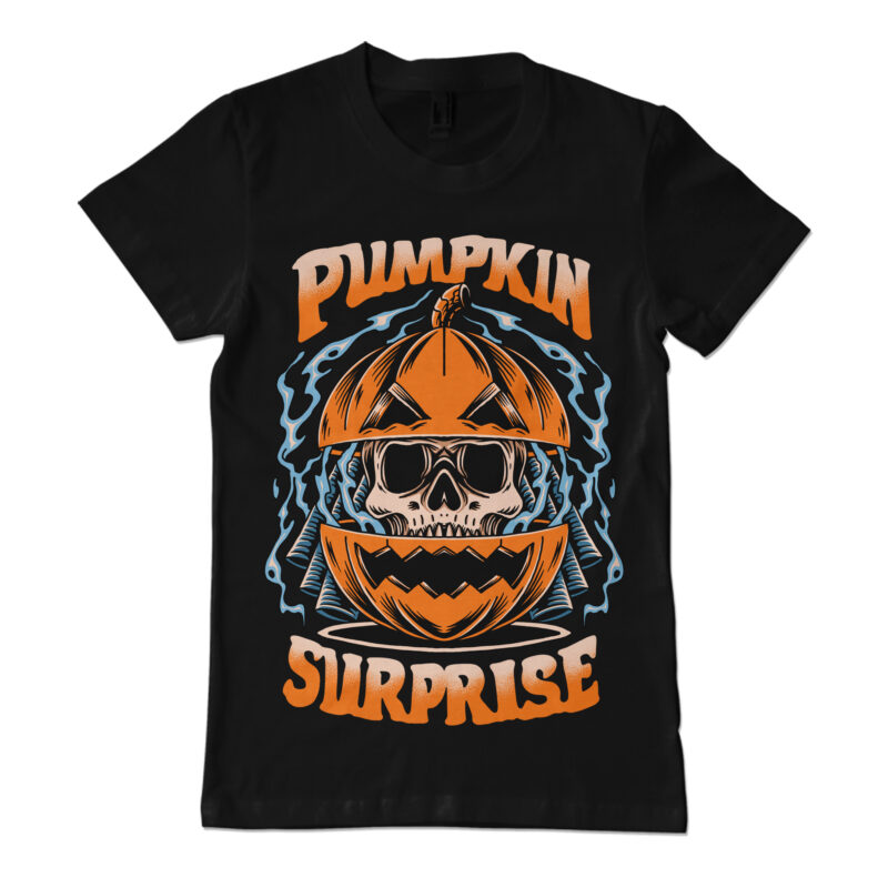 Pumpkin surprise illustration for t-shirt