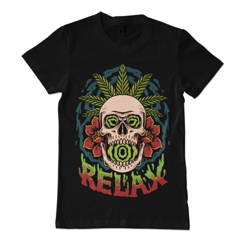Relax skull t-shirt design