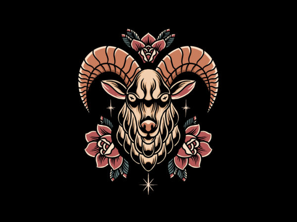 Roses goat t shirt design online