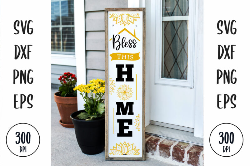 Sunflower Farmhouse Porch Sign SVG Bundle, 15 Vertical Signs