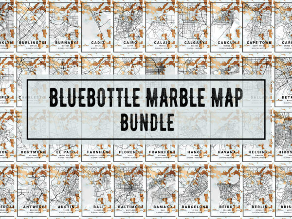 Bluebottle marble map bundle t shirt template