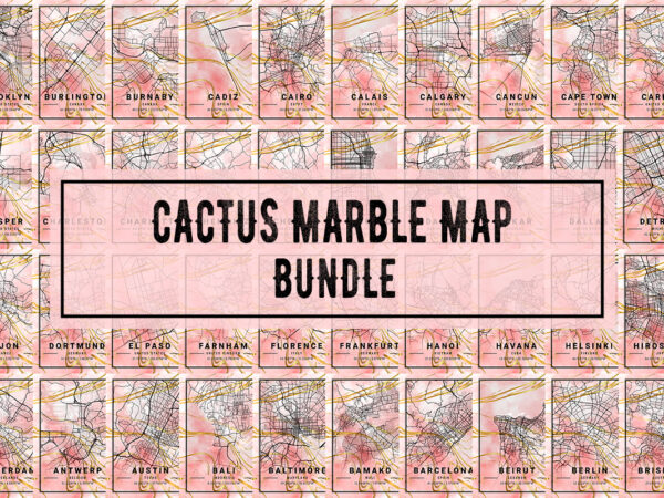 Cactus marble map bundle t shirt vector file Cactus marble map bundle t shirt vector file