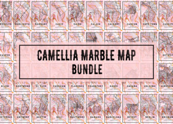 Camellia Marble Map Bundle t shirt vector file