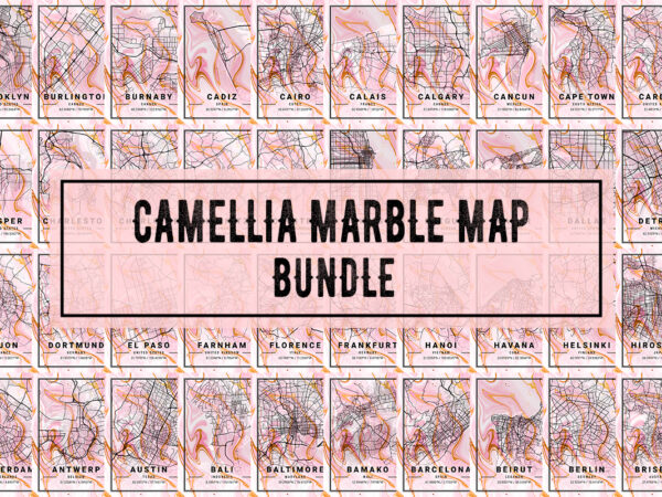 Camellia marble map bundle t shirt vector file