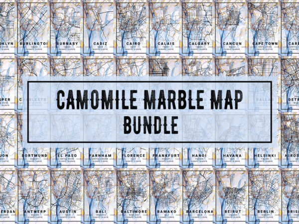 Camomile marble map bundle t shirt vector file