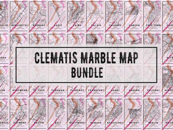 Clematis marble map bundle t shirt vector file