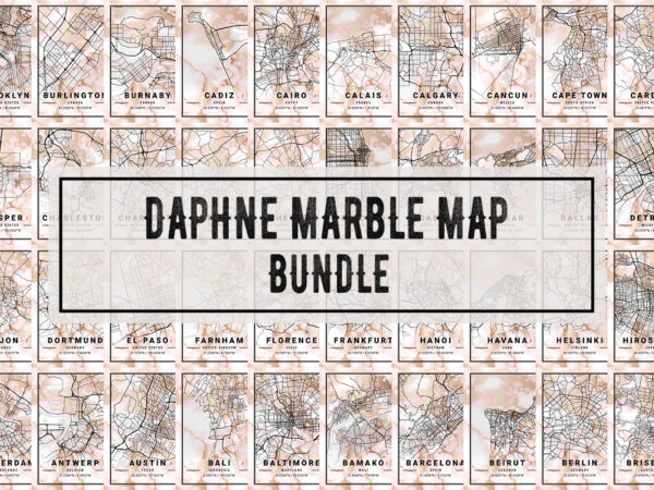 Daphne marble map bundle t shirt vector illustration