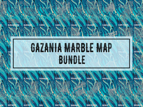 Gazania marble map bundle t shirt design template