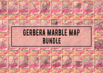 Gerbera Marble Map Bundle t shirt design template