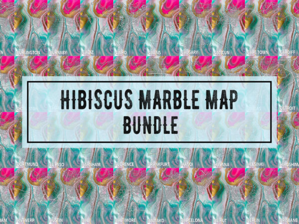 Hibiscus marble map bundle graphic t shirt