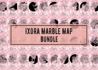 Ixora Marble Map Bundle t shirt design for sale