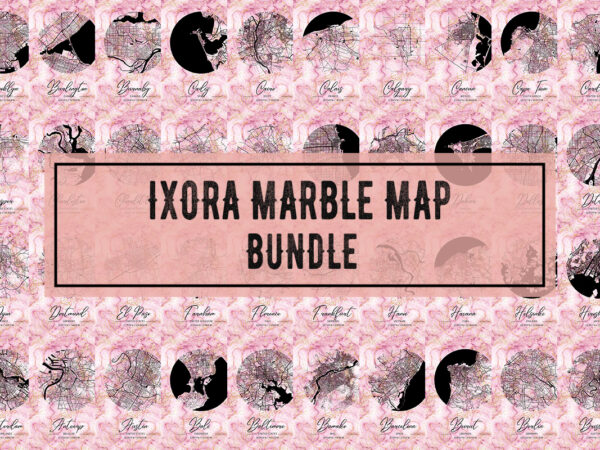 Ixora marble map bundle t shirt design for sale