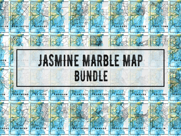 Jasmine marble map bundle vector clipart