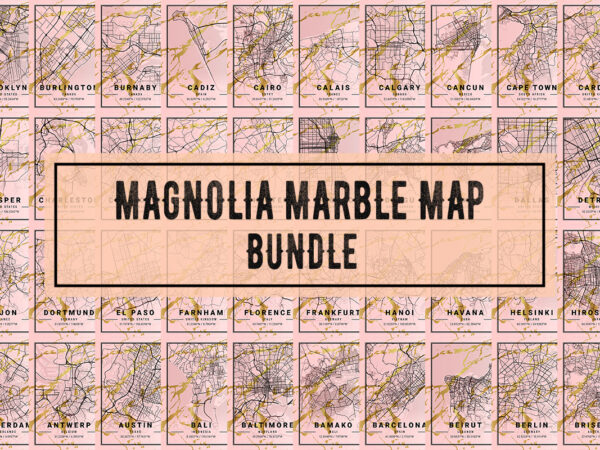 Magnolia marble map bundle t shirt designs for sale