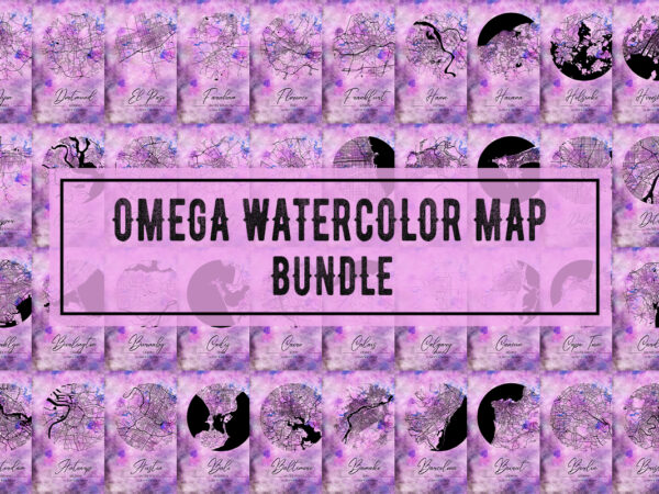 Omega watercolor map bundle t shirt design online