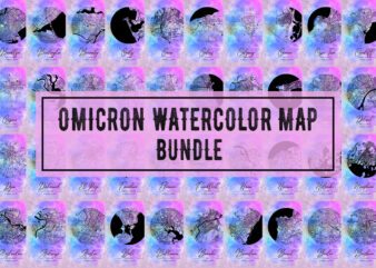 Omicron Watercolor Map Bundle