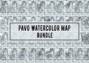 Pavo Watercolor Map Bundle