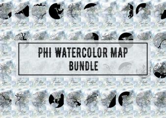 Phi Watercolor Map Bundle