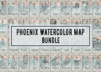 Phoenix Watercolor Map Bundle