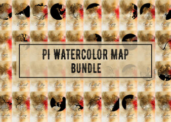 Pi Watercolor Map Bundle