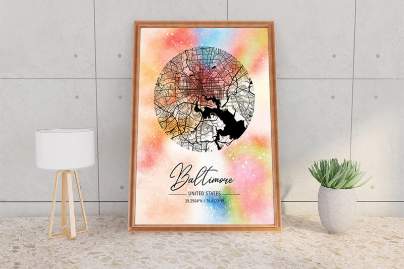 Psi Watercolor Map Bundle