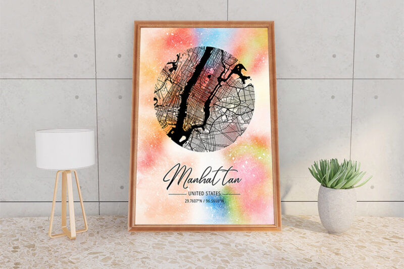 Psi Watercolor Map Bundle