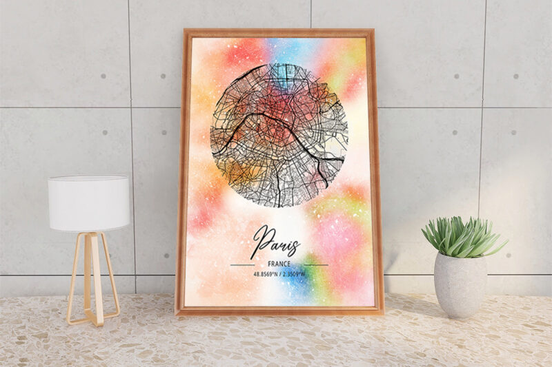 Psi Watercolor Map Bundle