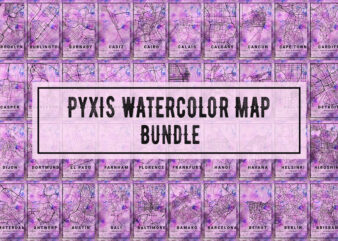 Pyxis Watercolor Map Bundle t shirt illustration