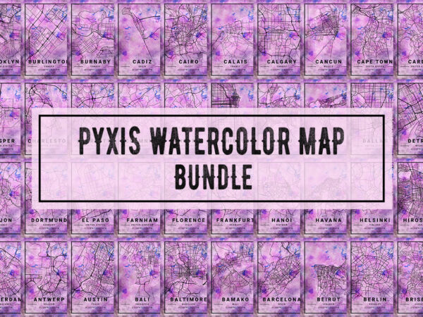 Pyxis watercolor map bundle t shirt illustration Pyxis watercolor map bundle t shirt illustration