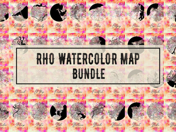 Rho watercolor map bundle t shirt design online