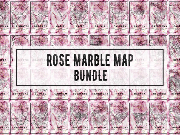 Rose marble map bundle t shirt design online