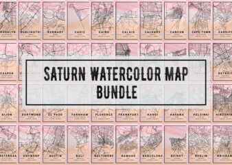 Saturn Watercolor Map Bundle t shirt template vector