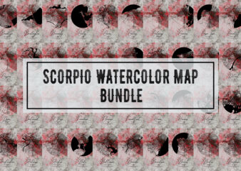 Scorpio Watercolor Map Bundle