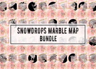 Snowdrops Marble Map t shirt template vector