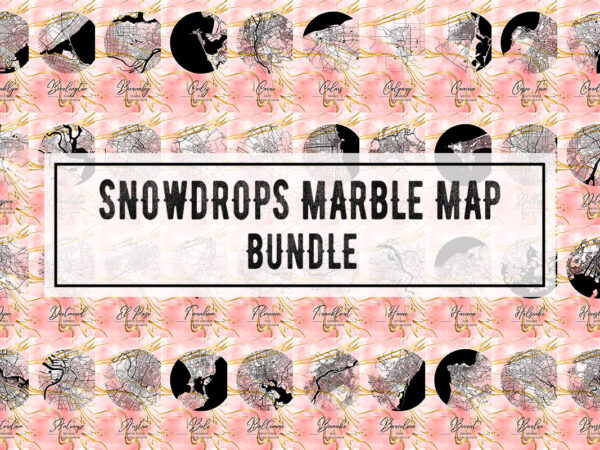 Snowdrops marble map t shirt template vector
