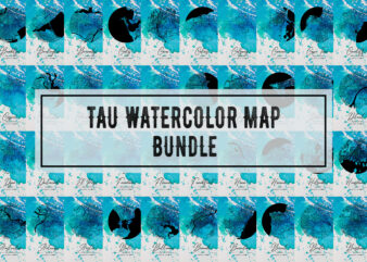 Tau Watercolor Map Bundle