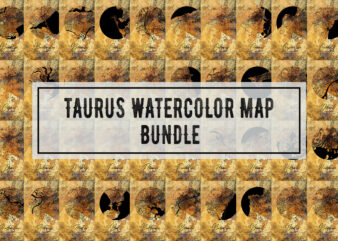 Taurus Watercolor Map Bundle t shirt designs for sale