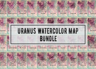 Uranus Watercolor Map Bundle