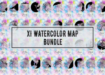Xi Watercolor Map Bundle