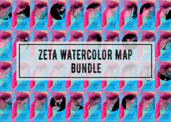Zeta Watercolor Map Bundle t shirt graphic design